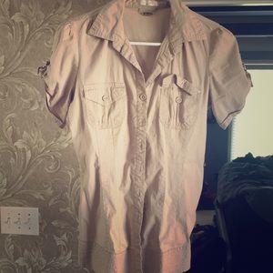 Brown Casual Button Down